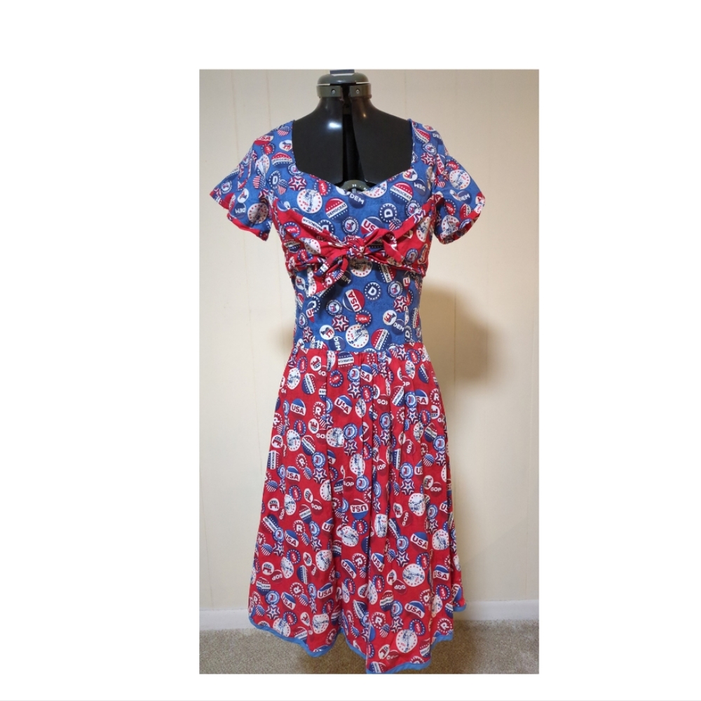 Custom made Democrat and Republican vintage style dress size 2